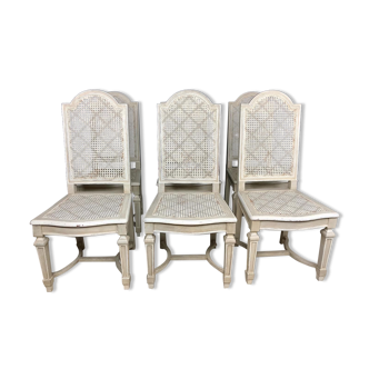 6 patinated Louis XVI style chairs