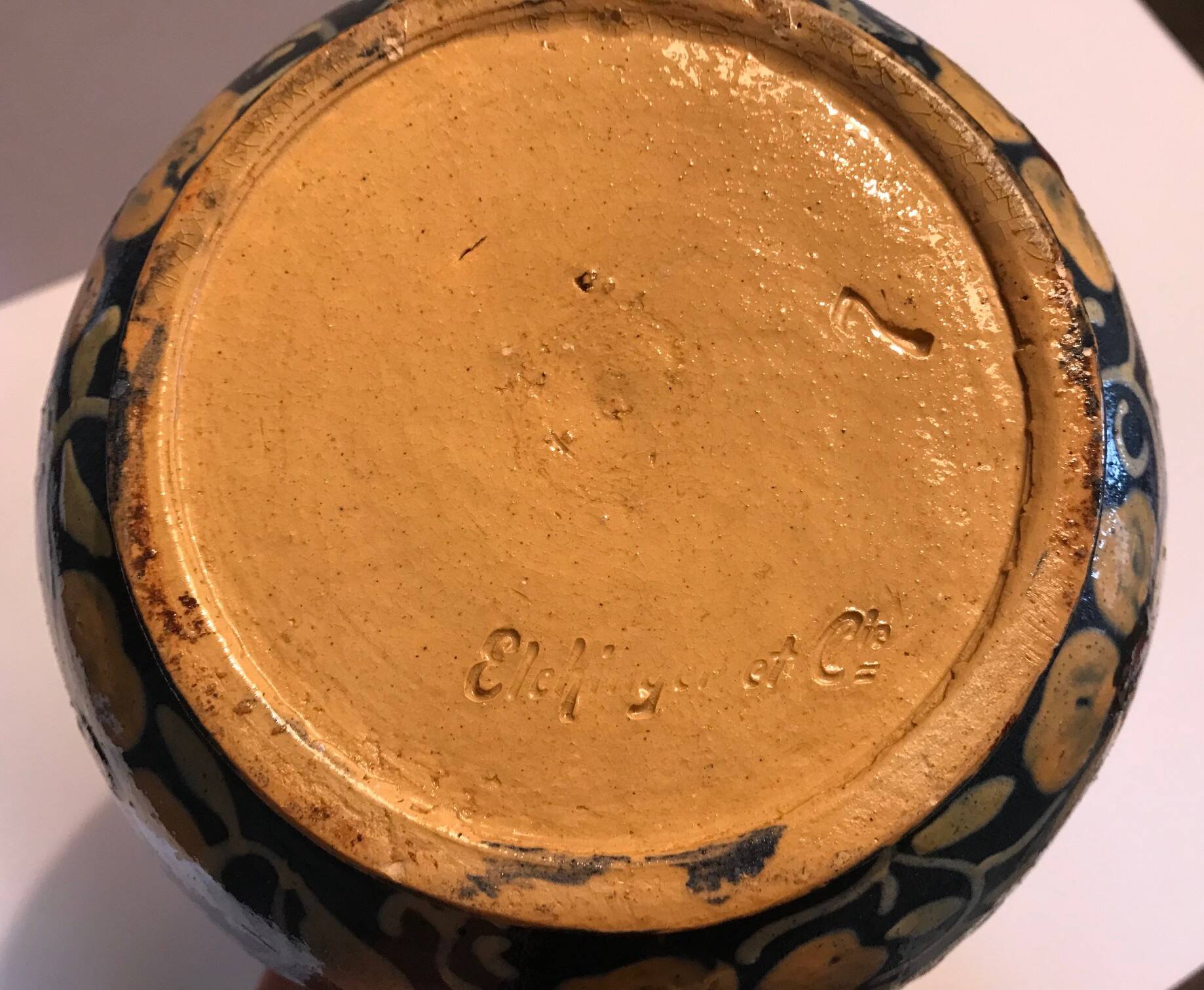 Glazed ceramic round vase Léon Elchinger