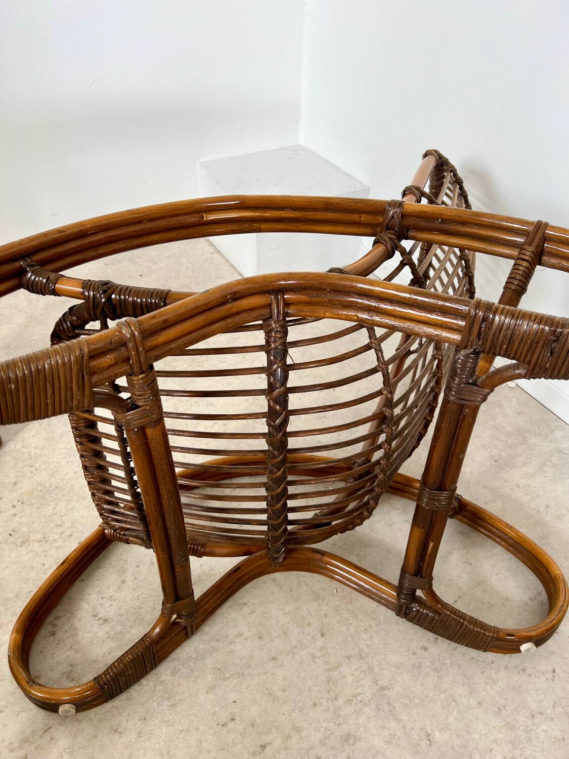 Set of 2 rattan lounge chairs armchairs Italian design from the 60s vintage rattan