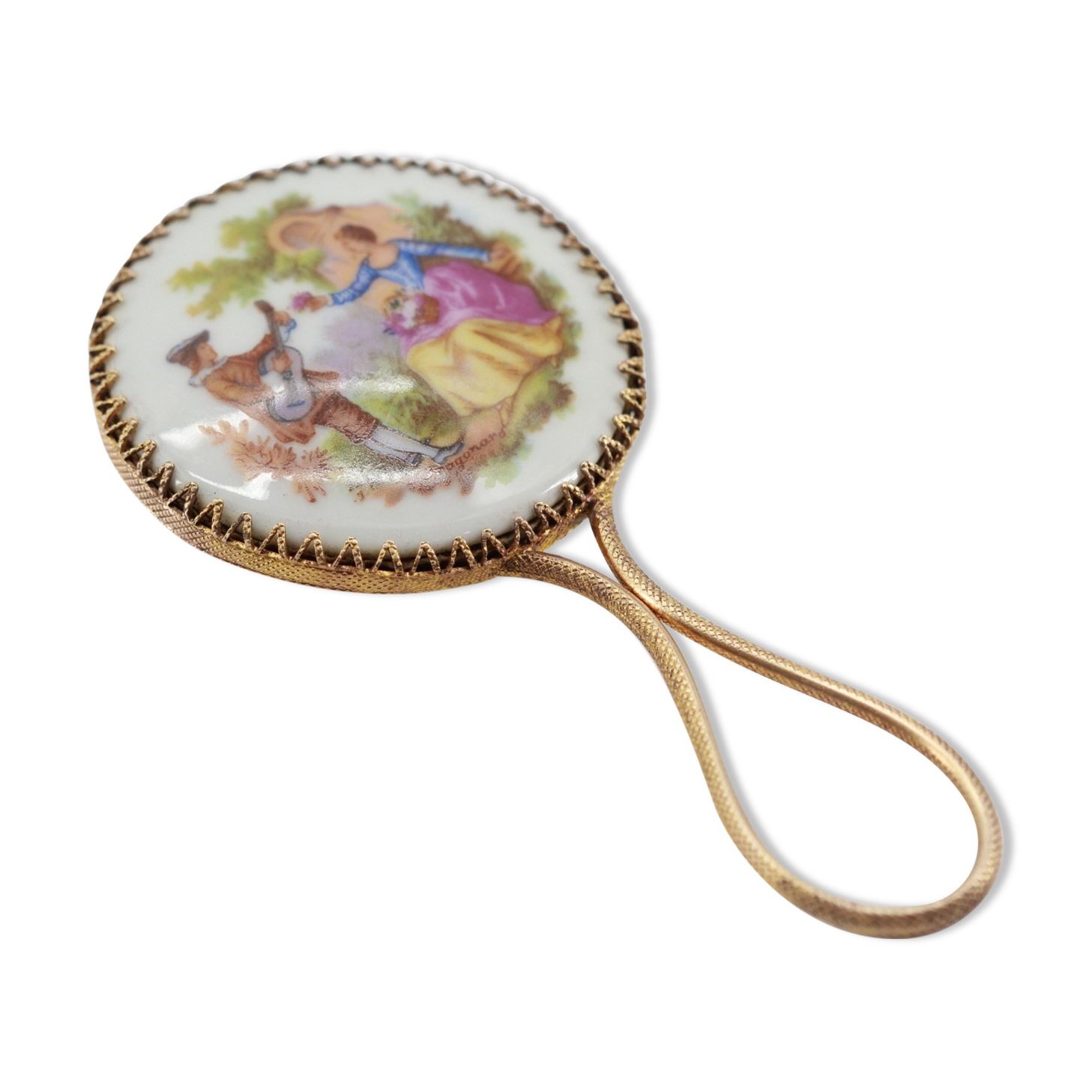 Porcelain pocket mirror