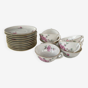 Porcelain tea set with flowers