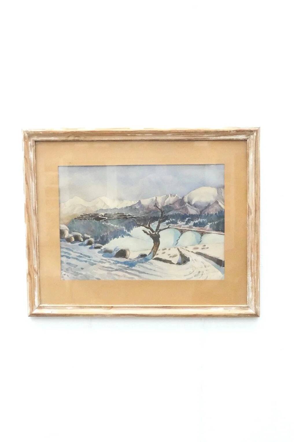 Watercolor signed by Mont Louis - Catalonia, 1934