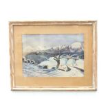 Watercolor signed by Mont Louis - Catalonia, 1934