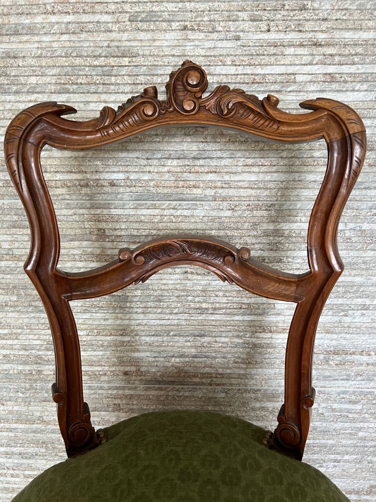 Pair of 19th century Louis XV style chairs, Napoleon III period in walnut