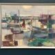 Large Original Swedish Oil on Canvas – “Port” by Finn Hillerup – Signed – Vintage & Framed