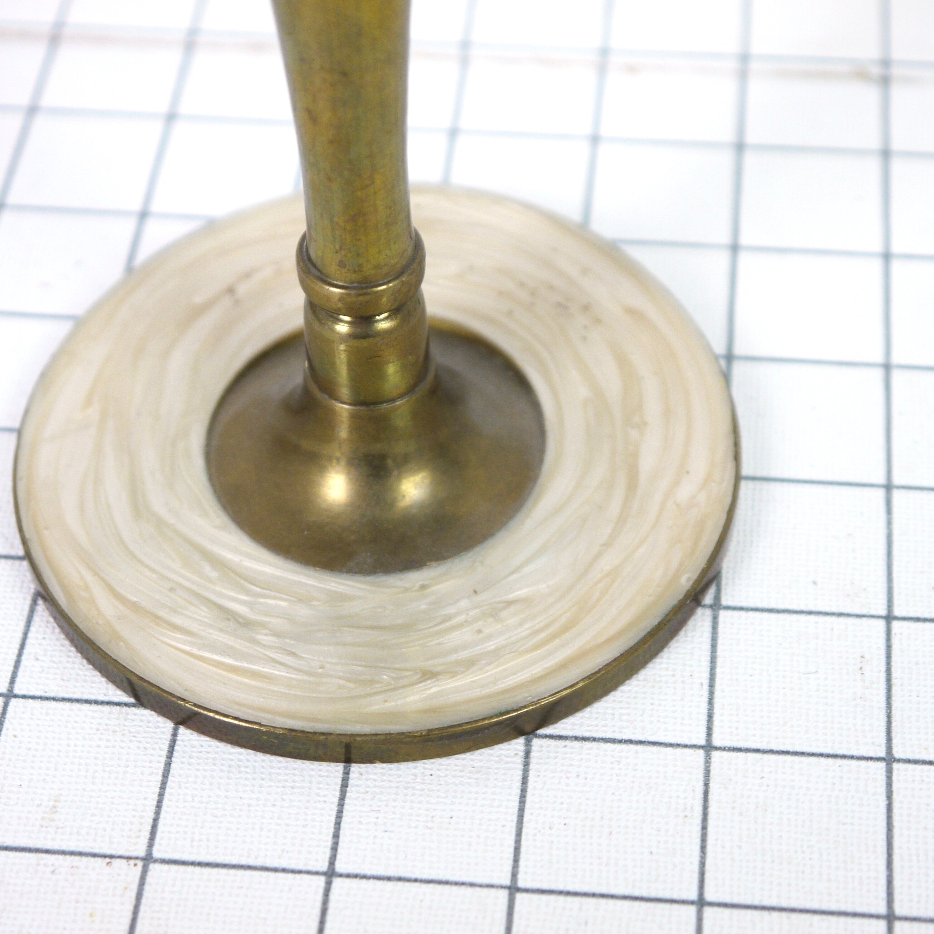 Brass and mother-of-pearl bougeoir