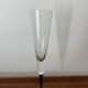 set of 6 vintage champagne flutes with black stems – 1970s