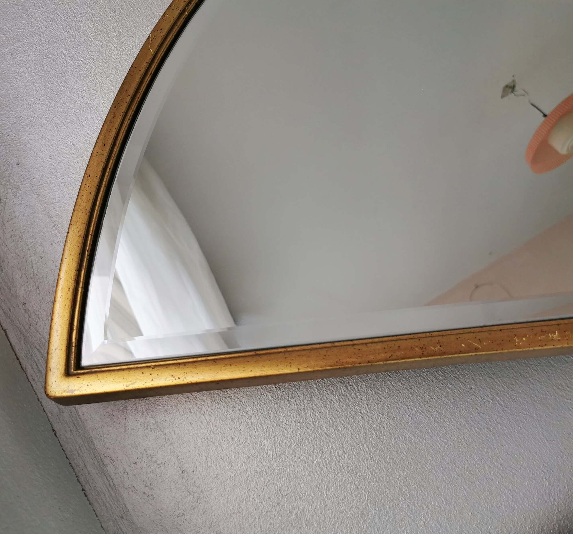 Vintage golden wooden mirror, '80s, Hollywood Regency