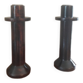 Pair of wooden candlesticks