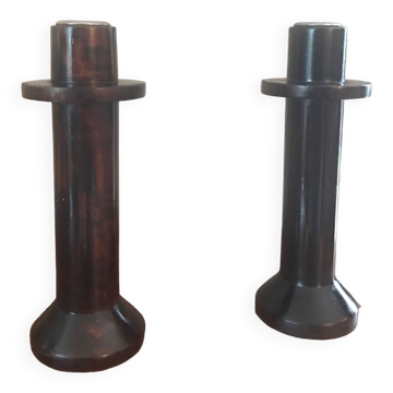Pair of wooden candlesticks
