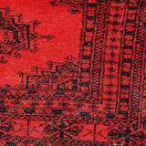 Tapis vintage fait main Ersari en laine rouge vif (122cm x 179cm)