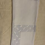 Nappe en lin blanc brodés bleu