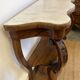 Napoleon III console in walnut and white marble