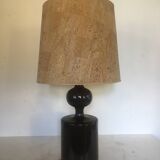 Spectacular lacquered turned wood lamp 1970