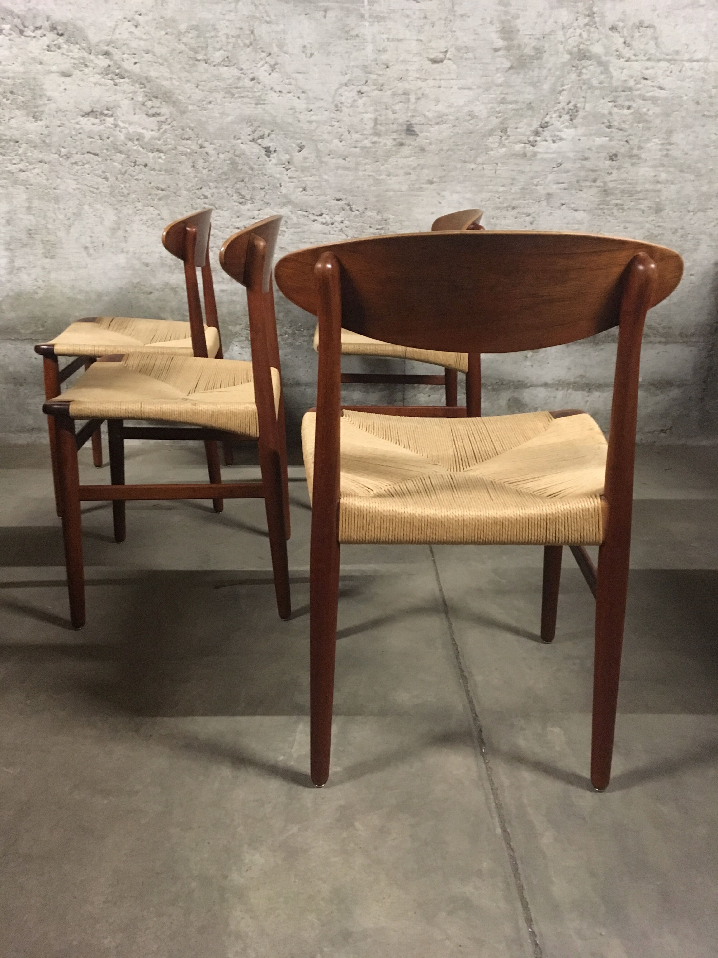 Teak Dining Chairs by Ejnar Larsen & Aksel Bender Madsen, Denmark 1960s