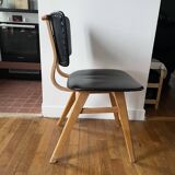 Chair with compass legs in solid wood