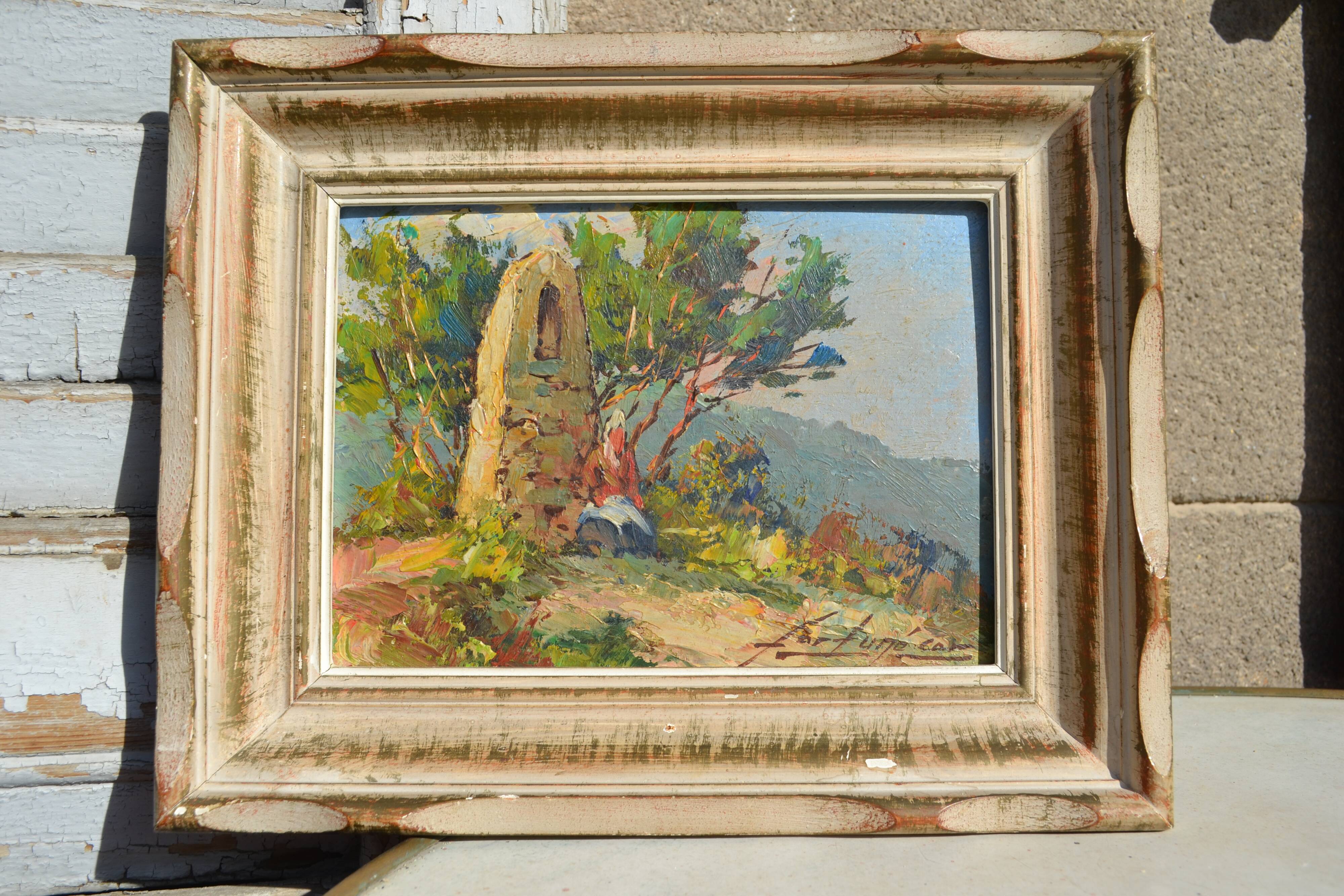 Fortuné Car (1905-1970) painting of a Provençal landscape, oil on canvas.