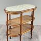 Table desserte de style Louis XVI en bois sculpté, marbre et cannage, XIXe Siècle