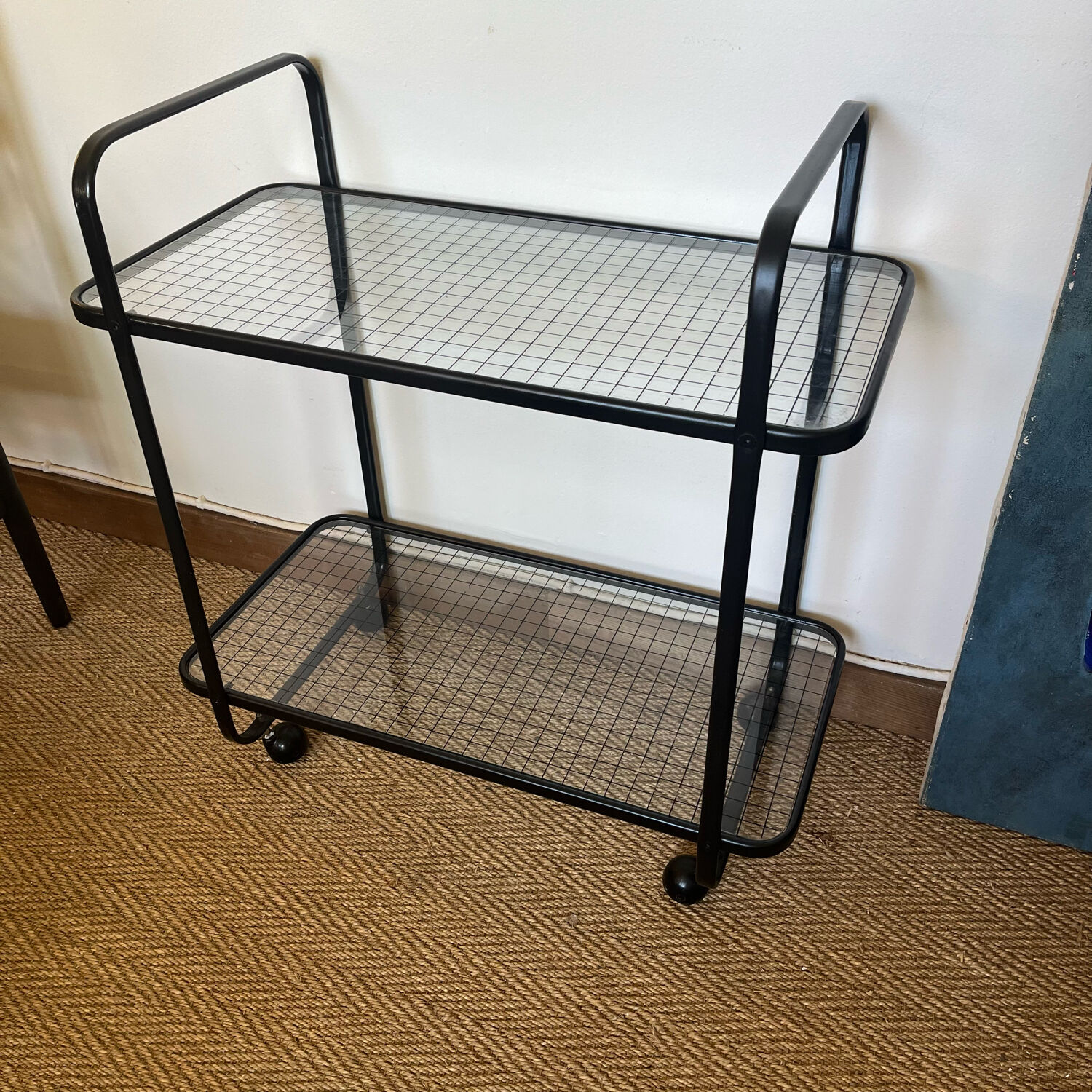 Serving with vintage metal and glass wheels