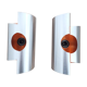 Space Age wall lamps - Brushed and orange aluminium - 1970