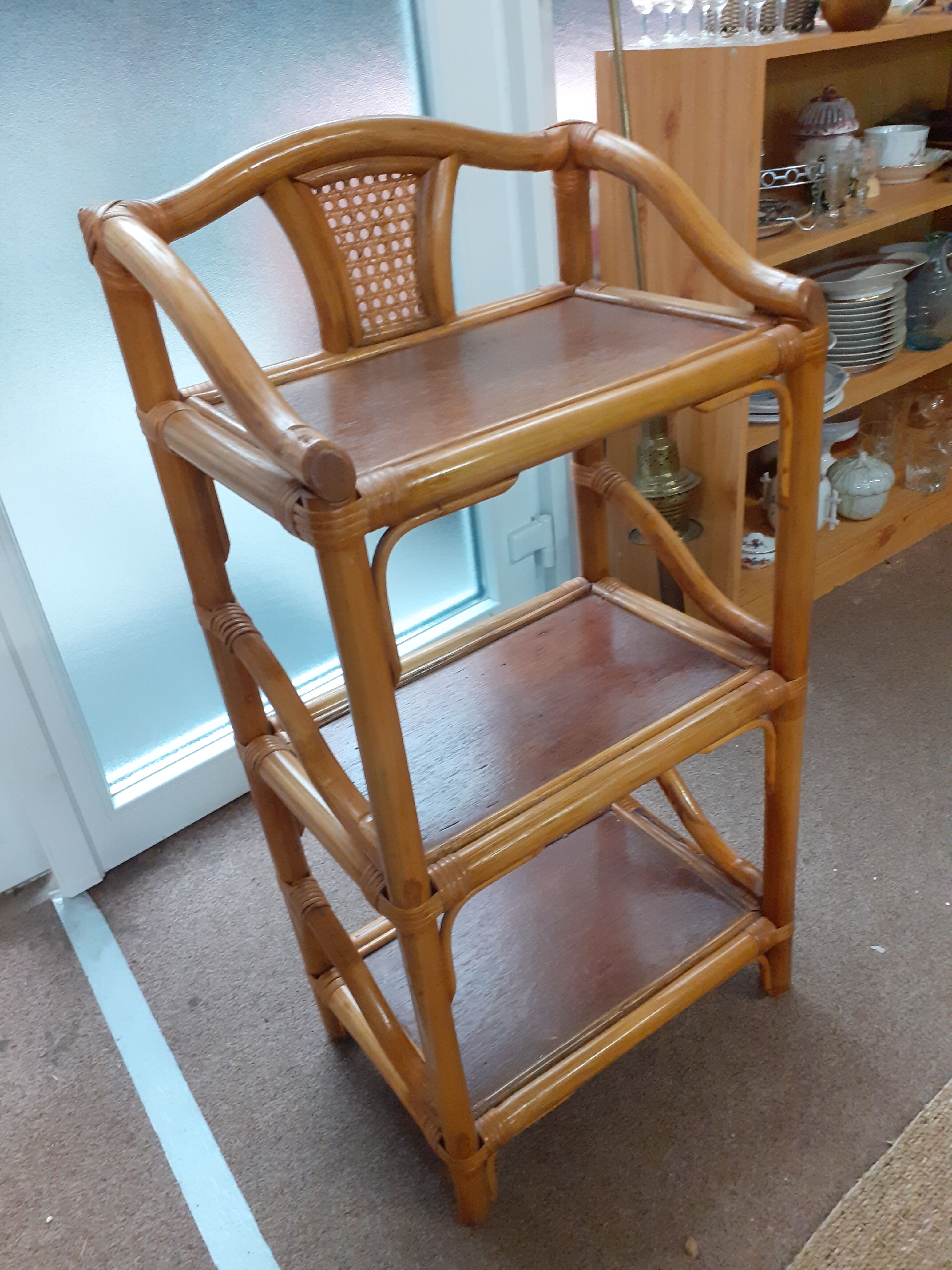 Rattan and canning shelf