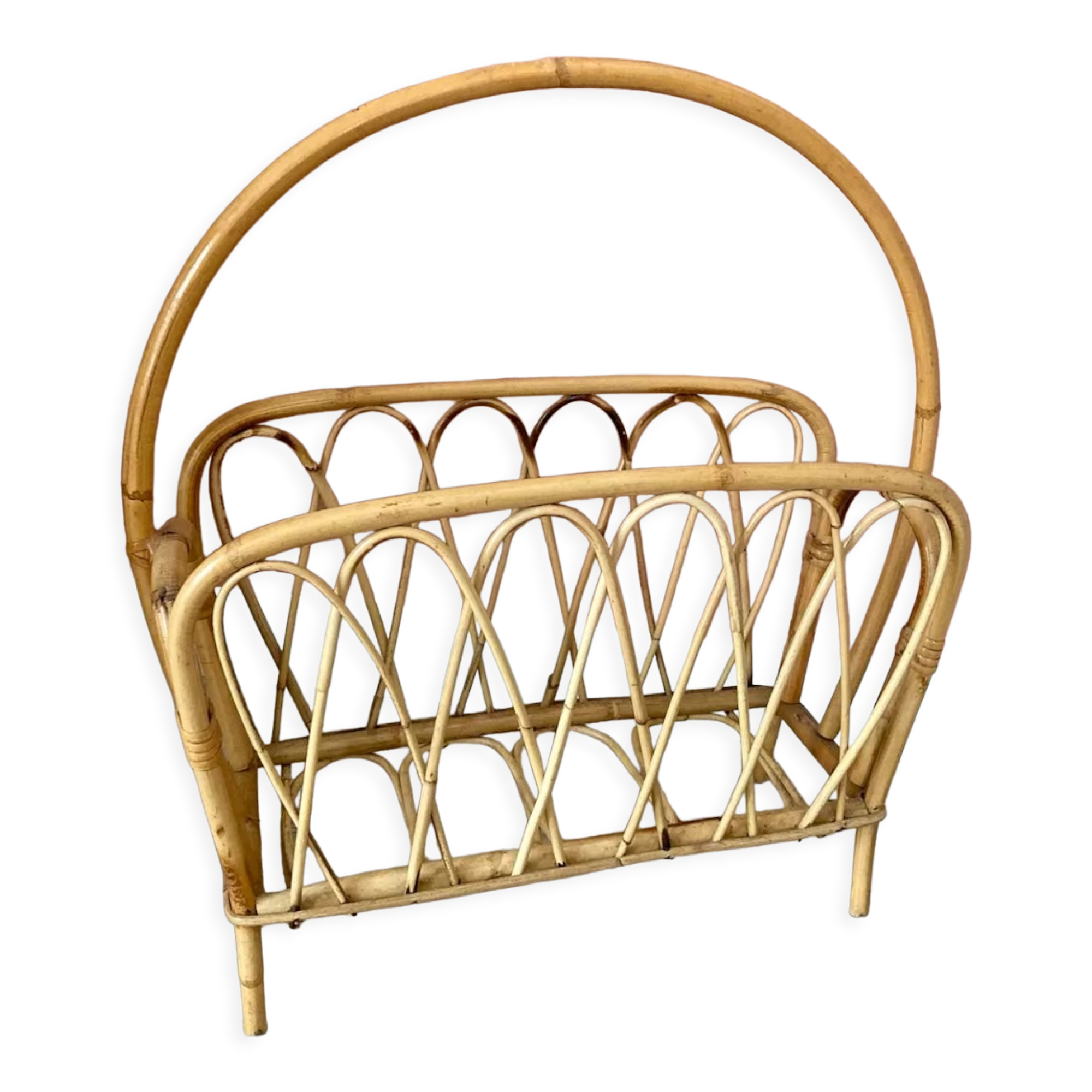 Rattan magazine holders