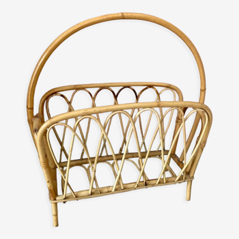 Rattan magazine holders