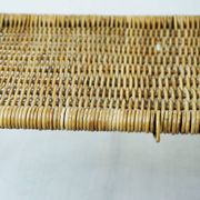 Black steel and wicker side table by Carl Auböck, mid-century.