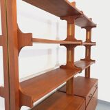 Bookcase modular double shelf vintage teak from the 60s