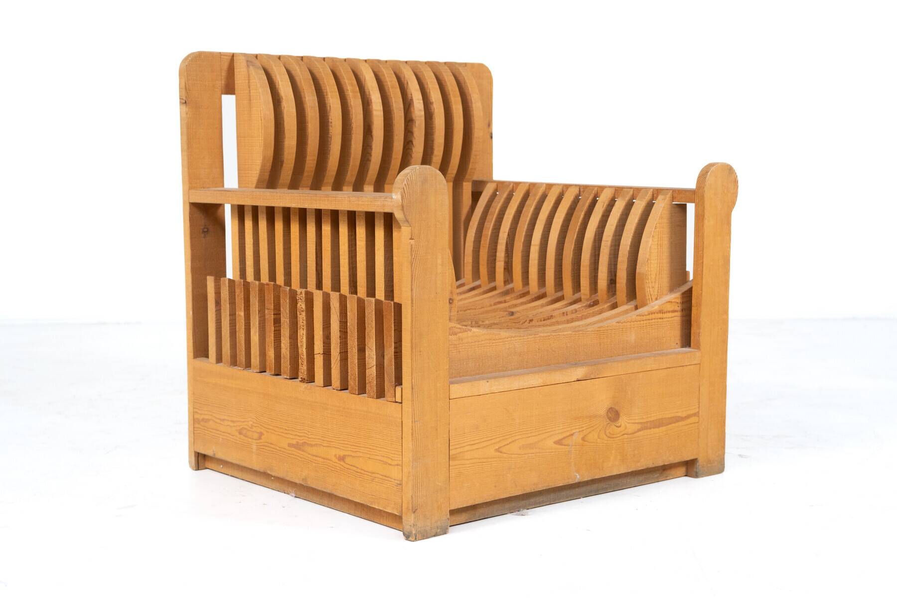 Pair of Armchairs from the " Mobili nella Valle" Series by Mario Ceroli for