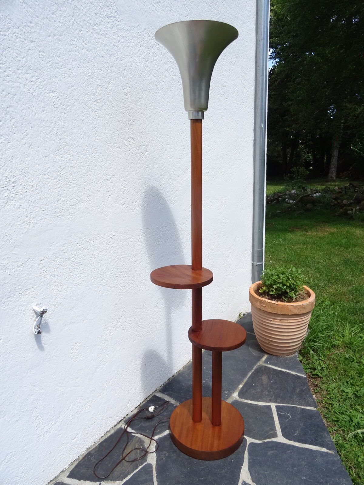 Mahogany art deco floor lamp