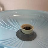 Art Deco chandelier with blue opaline glass