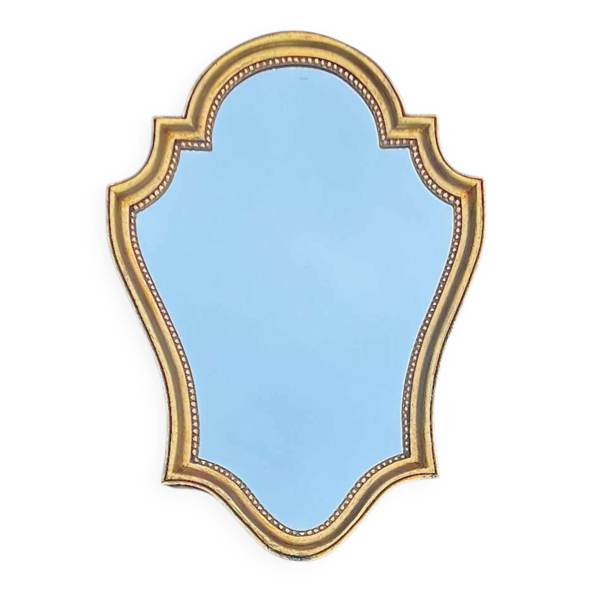 Antique mirror in gilded resin, shaped with curves – neoclassical style