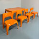 Table and 4 dining chairs designed by Preben Fabricius, Interplast, 1970s.
