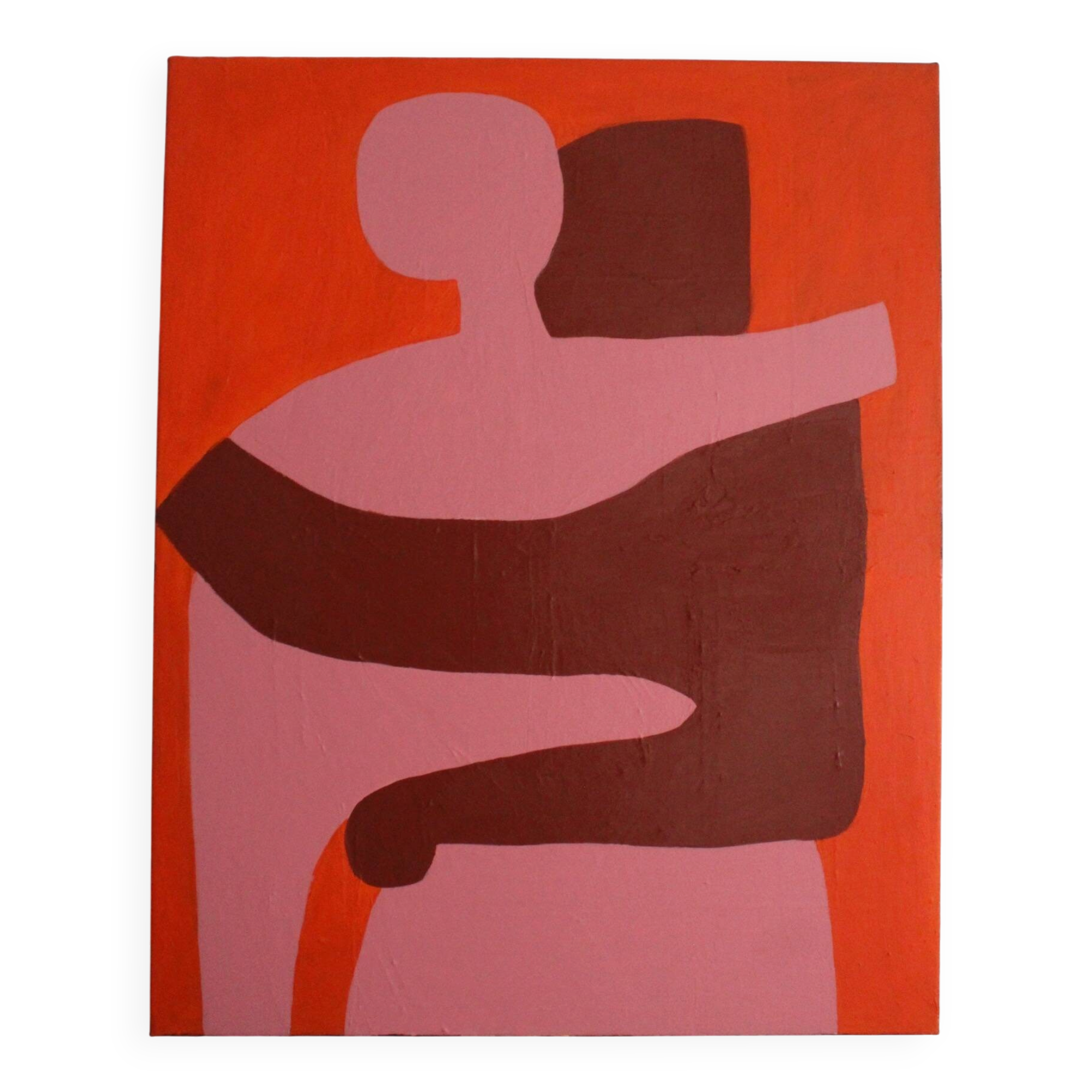 Can I hold you, figurative painting of a couple on canvas signed?