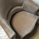 Beige velvet toad chair
