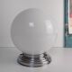 Plafonnier art déco opaline support chromé