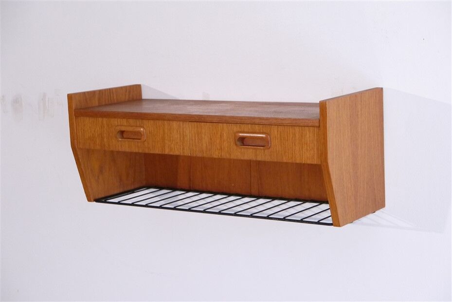 Etagere vintage scandinave en teck et metal 1960