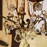Lustre en fer forgé avec pâmpîlles