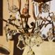 Wrought iron chandelier with pendants