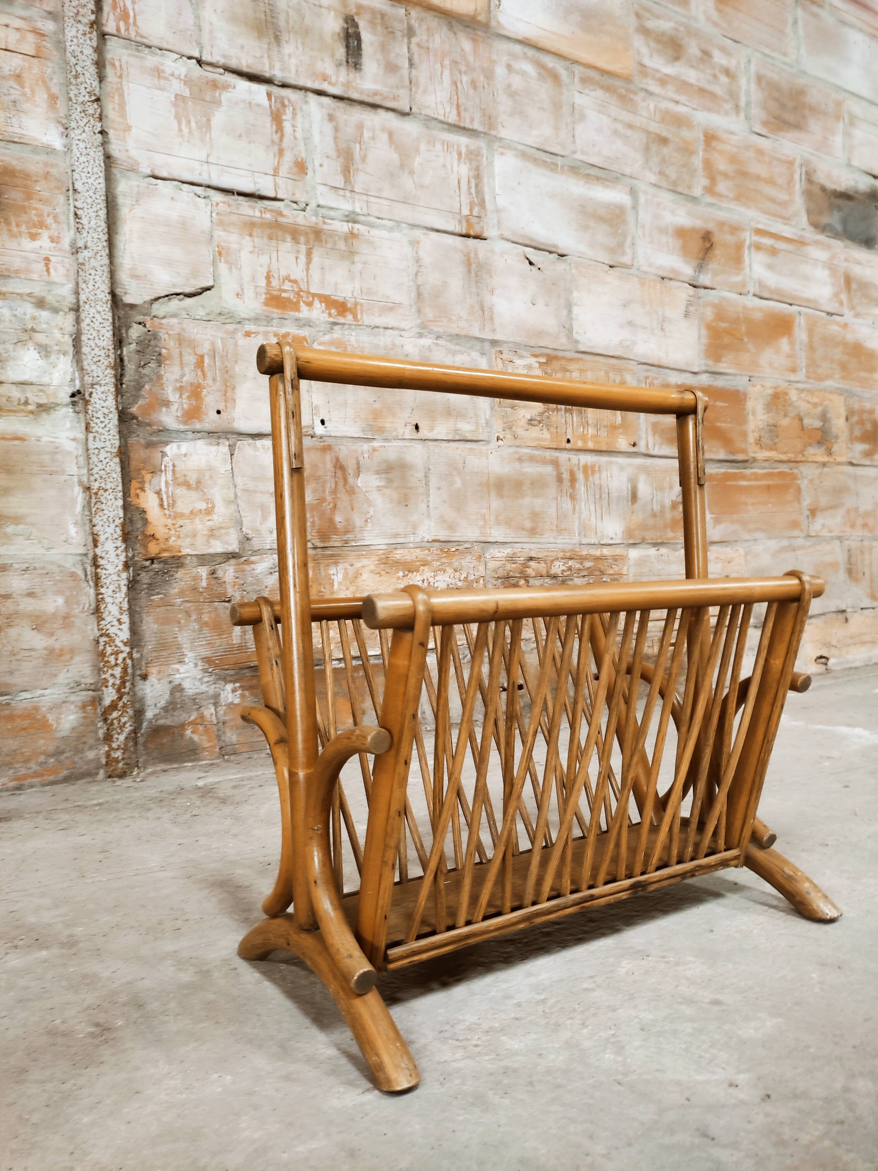 Bamboo magazine holder