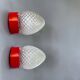 Set of 3 Italian red glass wall sconce lamps
