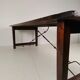 Large Spanish oak dining table with wrought iron bars – 20th century