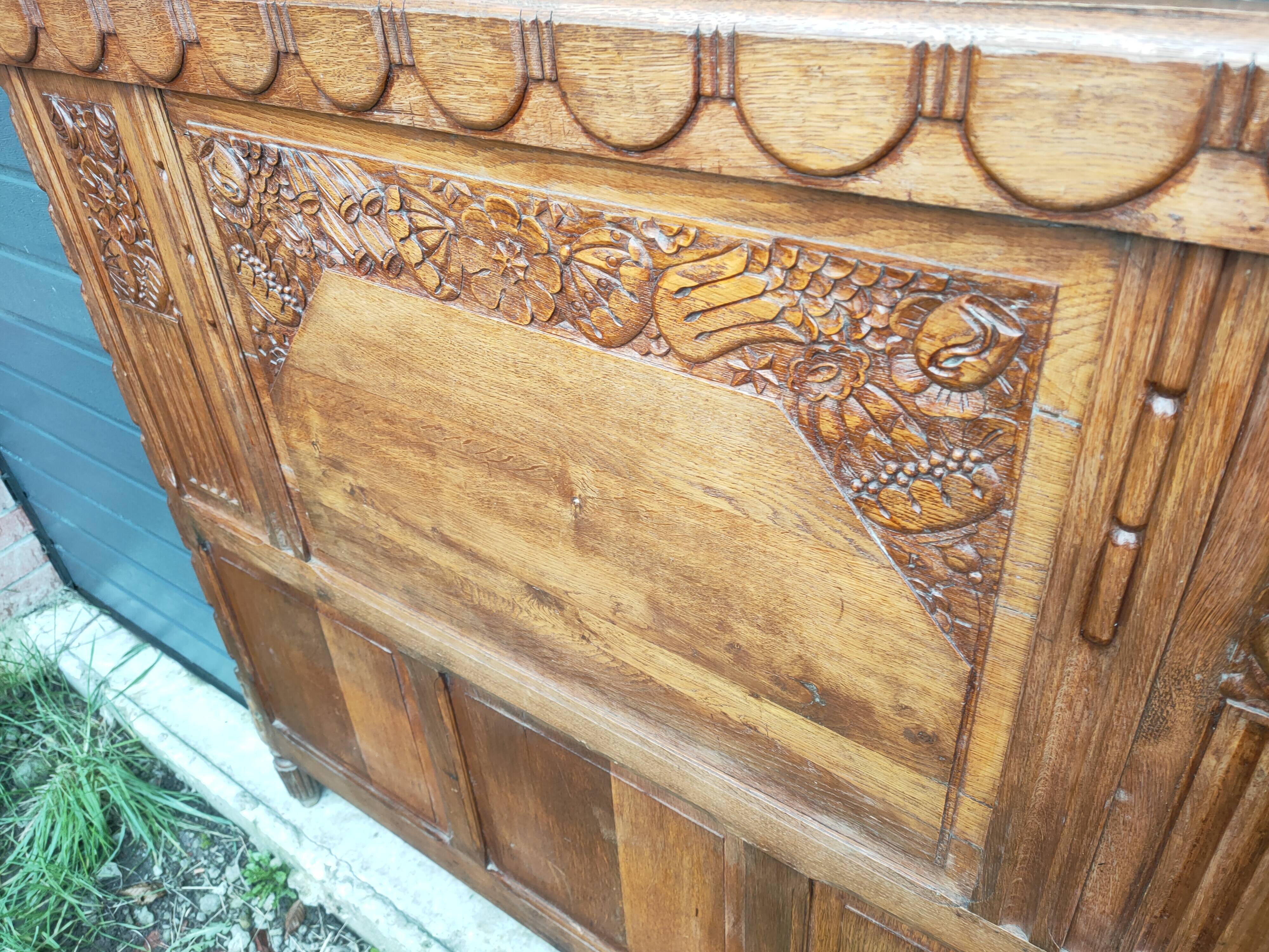 1930s headboard in solid oak