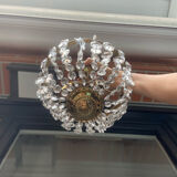 Crystal and brass chandelier