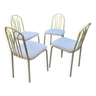 Chaises dorées vintage années 80