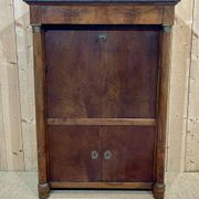 Empire period secretary in walnut, oak and black marble top