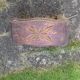 Bench in carved and varnished wood, mountain chalet decoration, old