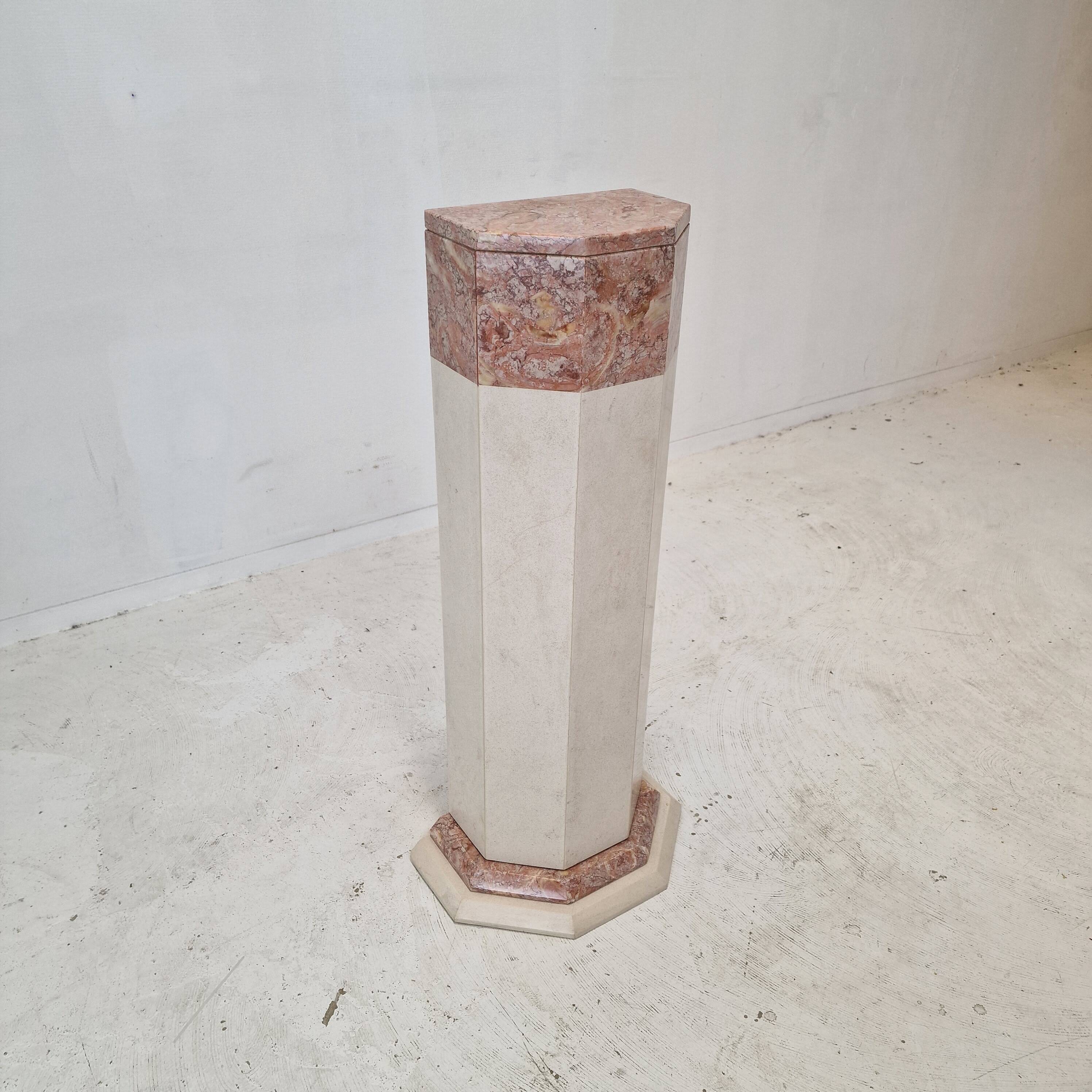 Italian marble pedestal, 1980s