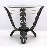 Pierluigi Colli Midcentury Italian Brass and Wood Coffee Table, 1950s